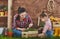 Mother and her daughter engaged in gardening