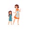 Mother and her daughter, mom having a good time with her kid, motherhood, parenting concept vector Illustration