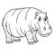 Mother Hippo Isolated Coloring Page for Kids