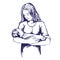 Mother holding a baby, mothers day, hand drawn vector illustration realistic sketch.