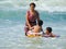 Mother and Kids on the sea