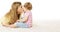 Mother Kiss Her Daughter, Infant Kid Kissing Mom, Happy Baby