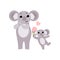 Mother Koala and Its Baby, Cute Animal Family Vector Illustration