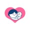 Mother love icon. mother hugging child symbol