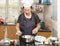 Mother preparing ingredients to make sponge cake