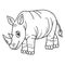 Mother Rhino Isolated Coloring Page for Kids