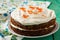 Mother\'s day carrot cake with swirls cream cheese frosting