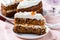 Mother\'s day carrot cake with swirls cream cheese frosting