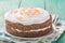 Mother\'s day carrot cake with swirls cream cheese frosting