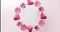 Mother\\\'s day celebration, valentine\\\'s wedding birthday. White circle flowers heart gifts 3D rendering