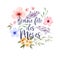 Mother`s day french watercolor flower card