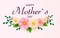 Mother`s day greeting card with beautiful blossom flowers