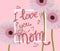 Mother`s day greeting card with beautiful gerberas and hand wrawn caption.