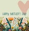 Mother\'s Day greeting card. Floral colourful banner, background, illustration, card, post.