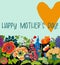 Mother\'s Day greeting card. Floral colourful banner, background, illustration, card, post.