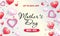 Mother`s day sale background with  hearts. Vector illustration.  Can be used for template, banners, wallpaper, flyers, invitation