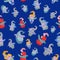 Mother`s day seamless pattern on a blue background