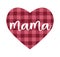 Mother s Day. Template with a checkered heart and the inscription MAMA