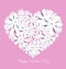 Mother`s Day-themed heart-shaped graphic design.