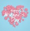 Mother`s Day-themed heart-shaped graphic design.