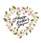 Mother`s Day-themed wreath, font design.