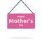 Mother\\\'s day title text. White font on wooden board