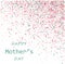 Mother s Day vector card. Blue and pink paint brush strokes background, gold glitter confetti shining. Moms holiday