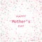 Mother s Day vector card. Blue and pink paint brush strokes background, gold glitter confetti shining. Moms holiday