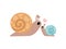 Mother Snail and Its Baby, Cute Gastropods Family Vector Illustration