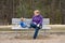 Mother and Son on park bench