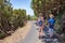 Mother and son walking in portuguese nature