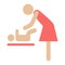 Mother swaddle baby flat icon, care and motherhood