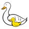 Mother swan and cygnet icon, icon cartoon