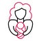 Mother take baby icon, outline style
