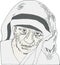 Mother Teresa. Saint Teresa of Calcutta. Hand drawn vector portrait