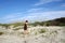 Mother and toddler on beach