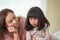 Mother tries reconciling with daughter after quarre, family fight concept, generation gap concept