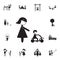 mother watches the child on a bicycle icon. Detailed set of Family icons. Premium quality graphic design sign. One of the collecti