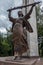 Motherland statue at Great Patriotic War memorial / World War 2 memorial in Victory Park, Karakol, Kyrgyzstan