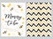 Mothers day banner design set text Mommy to bee decorated bee, zig zag ornament card poster logo