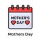 Mothers day calendar vector design, event planner, schedule, organizer