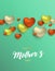 Mothers Day card of heart decoration for mom love