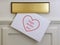 Mothers day card heart message design