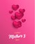 Mothers Day card of pink hearts for mom love