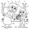 Mothers Day Child Giving Flowers Coloring Page