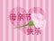 Mothers Day Chinese Pink Carnation Flower Illustra