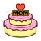 Mothers Day Creamy Cake. Mothers Day Icon Illustration