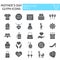 Mothers day glyph icon set, motherhood symbols collection, vector sketches, logo illustrations, mom signs solid