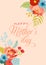 Mothers Day Greeting Card with Flowers Bouquet. Happy Mother Day Floral Banner. Best Mom Poster, Flyer Spring Celebration Design