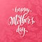 Mothers Day greeting card with pink red floral pattern.